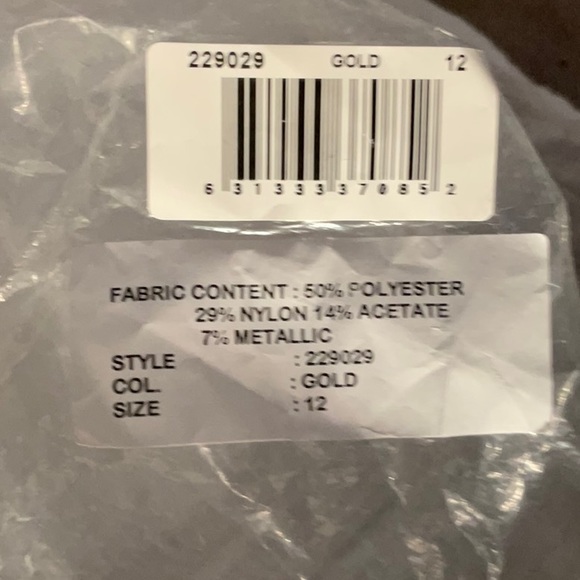 TERI JON Gown size 12 brand new with tags color GOLD - Picture 4 of 12